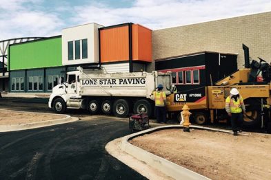lone star paving truck construction site