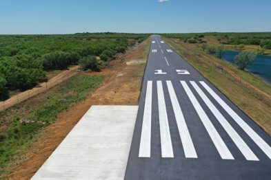 newly paved private airplane runway